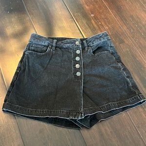 Black denim skort